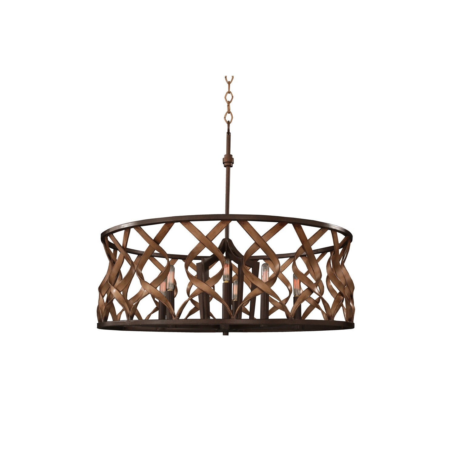 Kalco - 501853MC - Six Light Pendant - Soho - Milk Chocolate