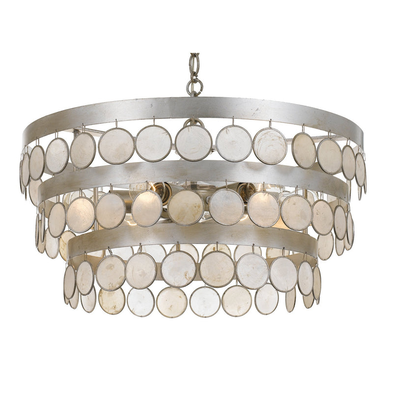 Crystorama - 6006-SA - Six Light Chandelier - Coco - Antique Silver