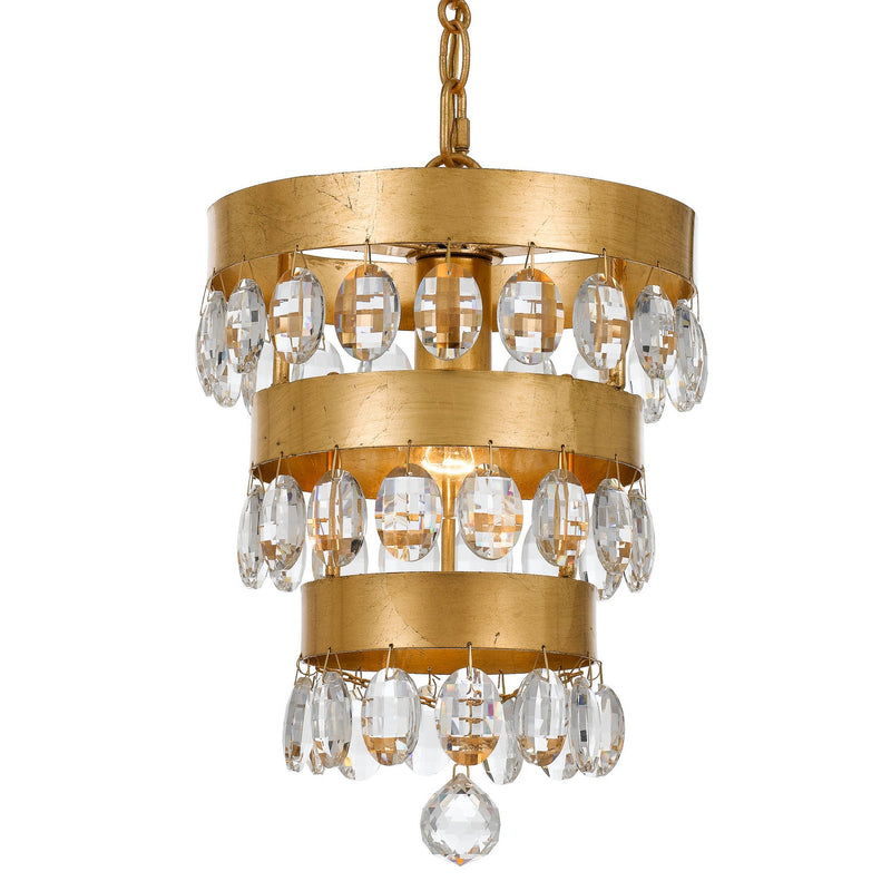 Crystorama - 6103-GA - One Light Mini Chandelier - Perla - Antique Gold
