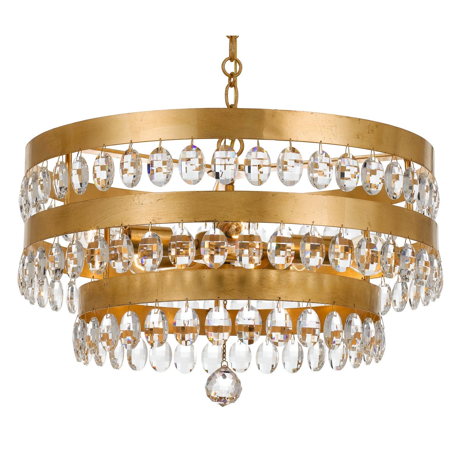 Crystorama - 6106-GA - Five Light Chandelier - Perla - Antique Gold