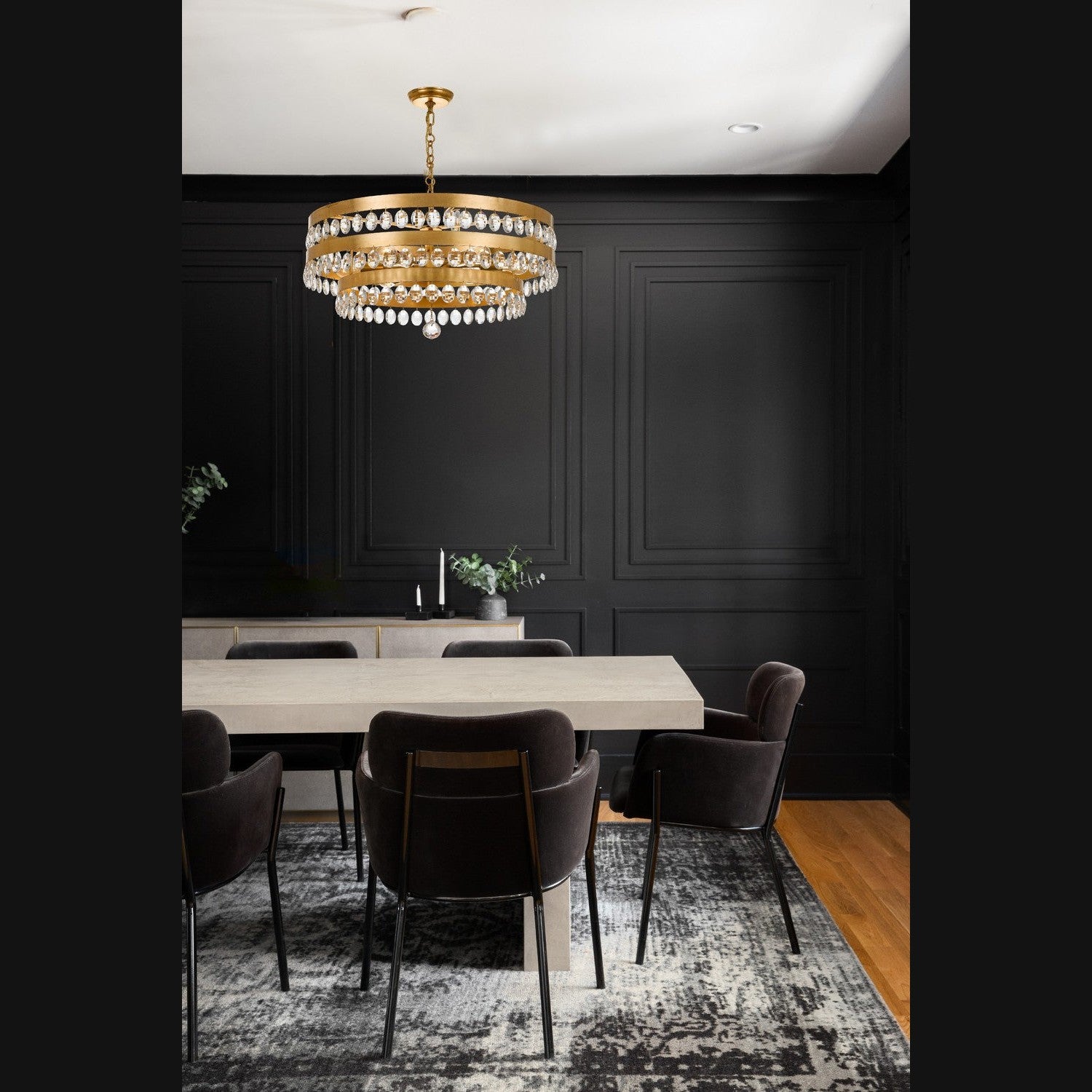 Crystorama - 6108-GA - Six Light Chandelier - Perla - Antique Gold