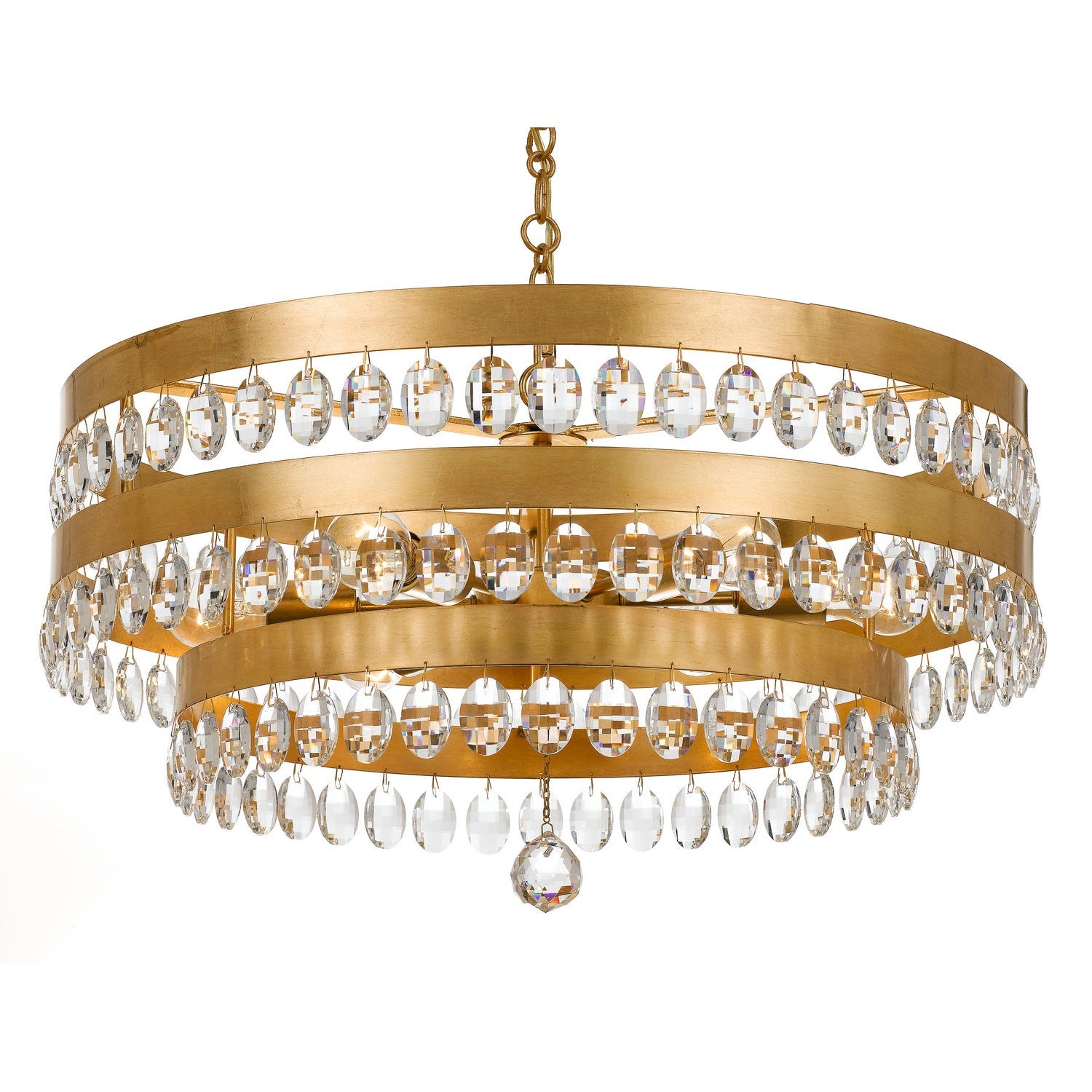 Crystorama - 6108-GA - Six Light Chandelier - Perla - Antique Gold