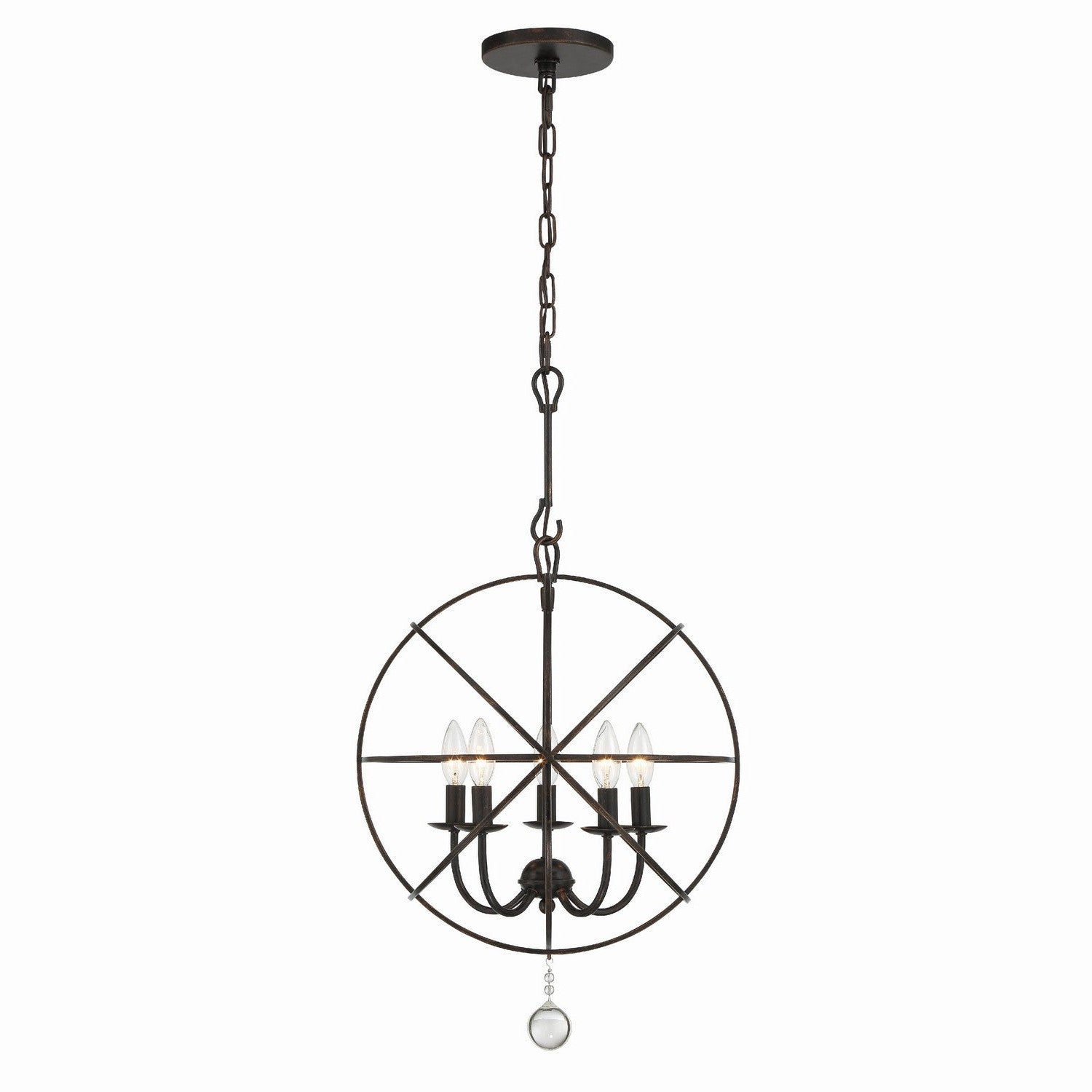 Crystorama - 9224-EB - Five Light Mini Chandelier - Solaris - English Bronze