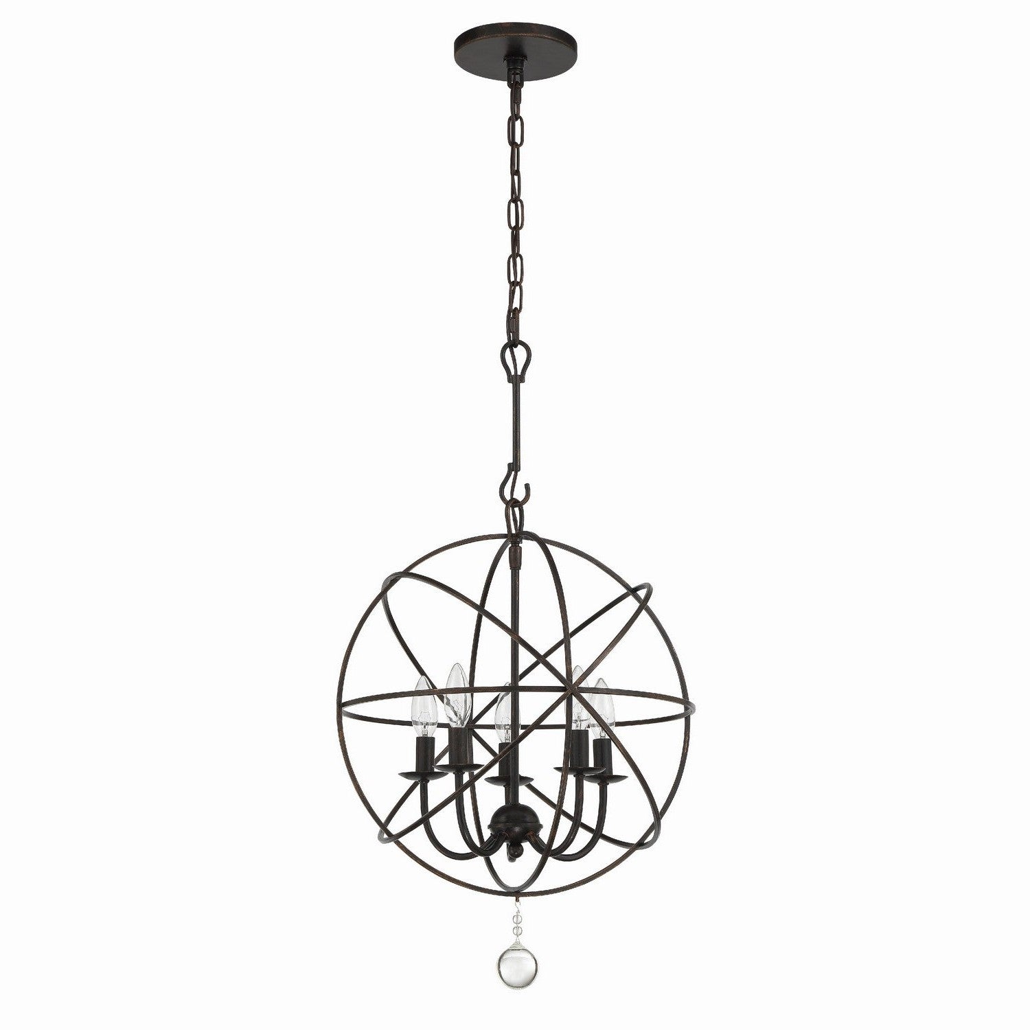 Crystorama - 9224-EB - Five Light Mini Chandelier - Solaris - English Bronze