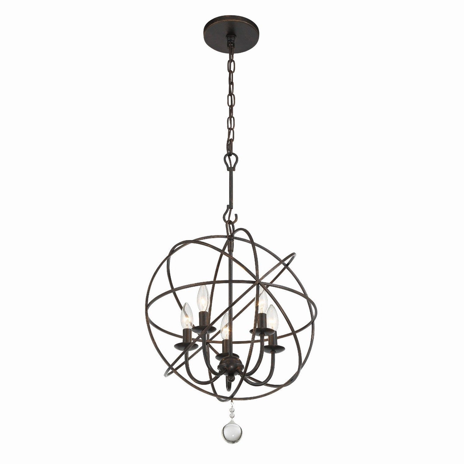 Crystorama - 9224-EB - Five Light Mini Chandelier - Solaris - English Bronze