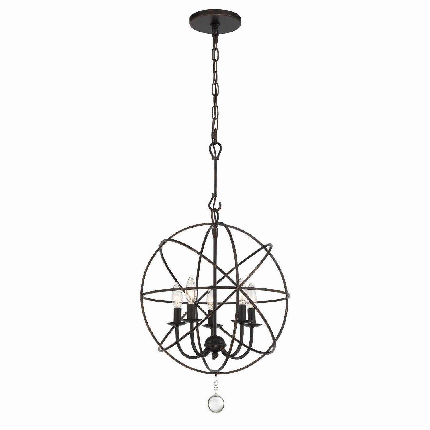 Crystorama - 9224-EB - Five Light Mini Chandelier - Solaris - English Bronze