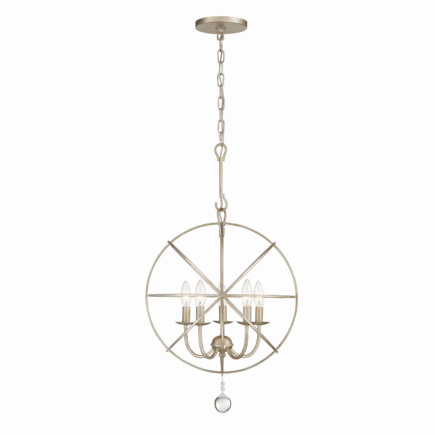 Crystorama - 9224-OS - Five Light Mini Chandelier - Solaris - Olde Silver