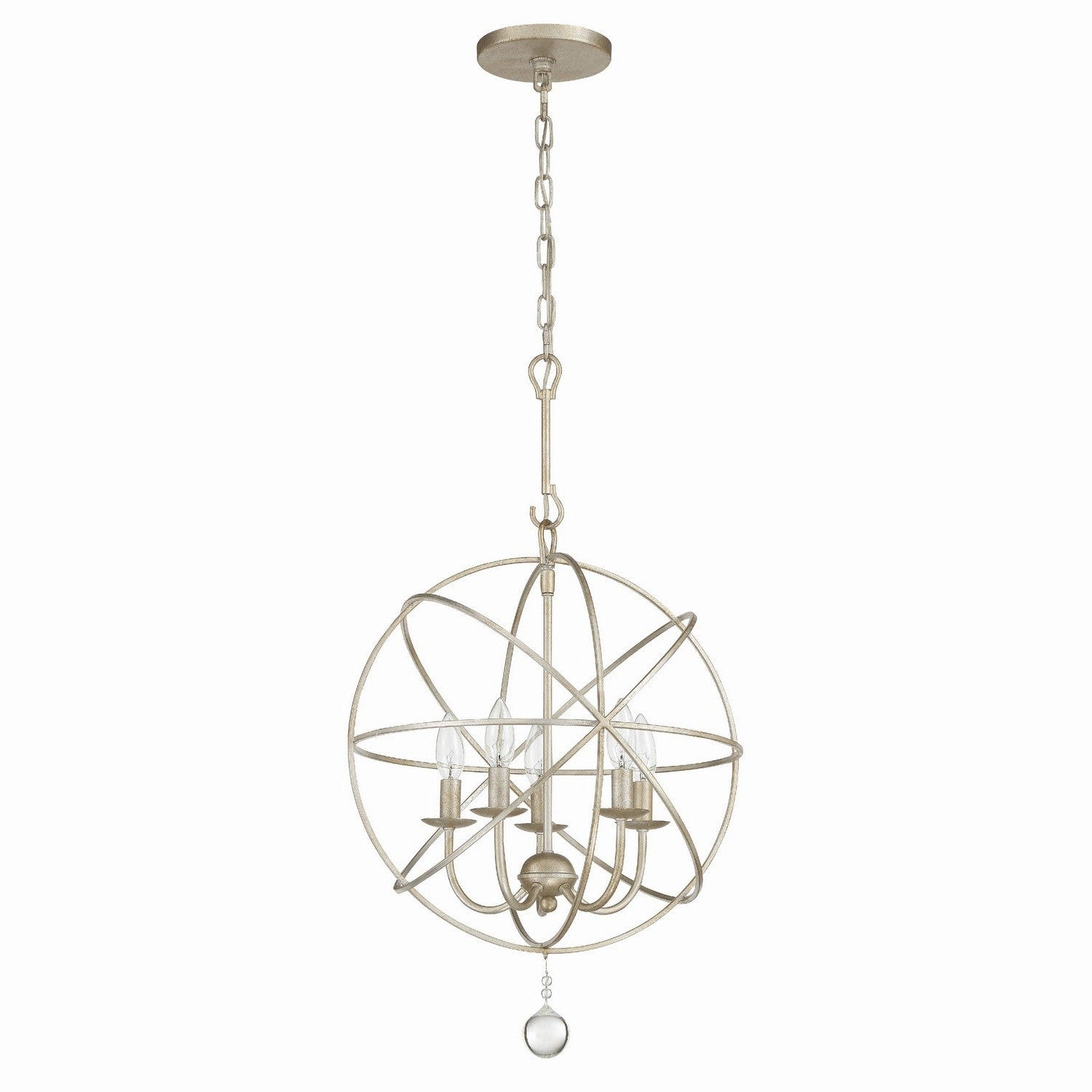 Crystorama - 9224-OS - Five Light Mini Chandelier - Solaris - Olde Silver