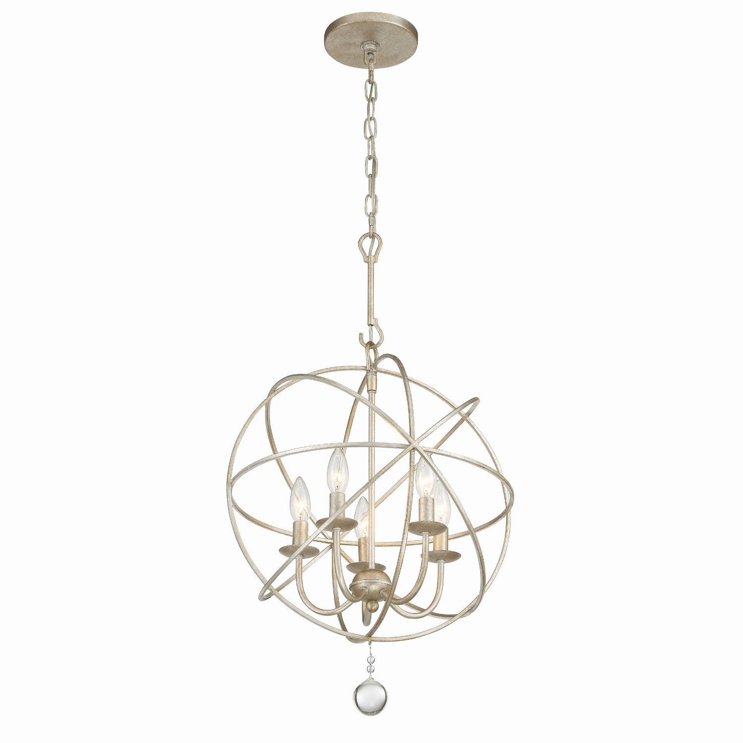Crystorama - 9224-OS - Five Light Mini Chandelier - Solaris - Olde Silver