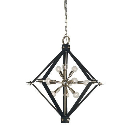 Framburg - 4818 PN/MBLACK - 11 Light Chandelier - Axis - Polished Nickelwith Matte Black