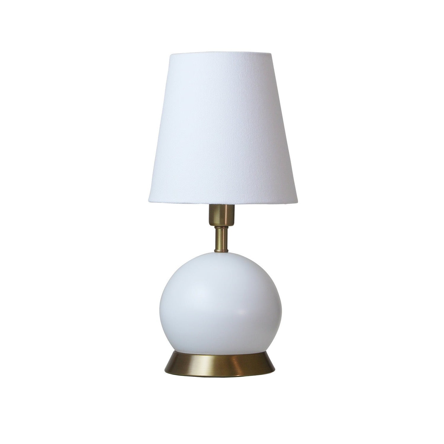 House of Troy - GEO106 - One Light Table Lamp - Geo - White with Weathered Brass accents