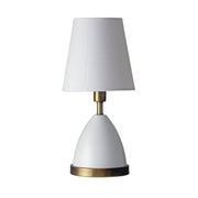 House of Troy - GEO206 - One Light Table Lamp - Geo - White with Weathered Brass accents