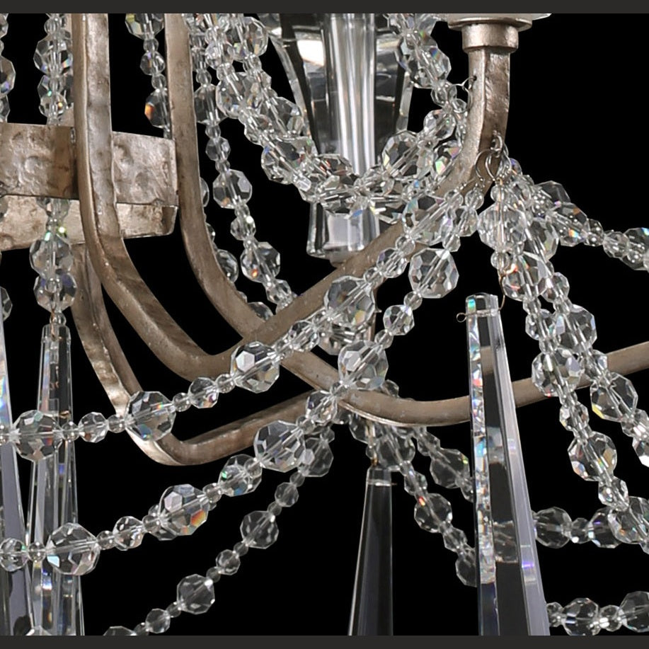 Varaluz - 270C06TR - Six Light Chandelier - Barcelona - Transcend Silver