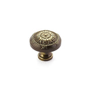 Versailles 1-1/4" French Traditional Solid Brass Round Cabinet Knob - PACK of 10 - 10 Pack