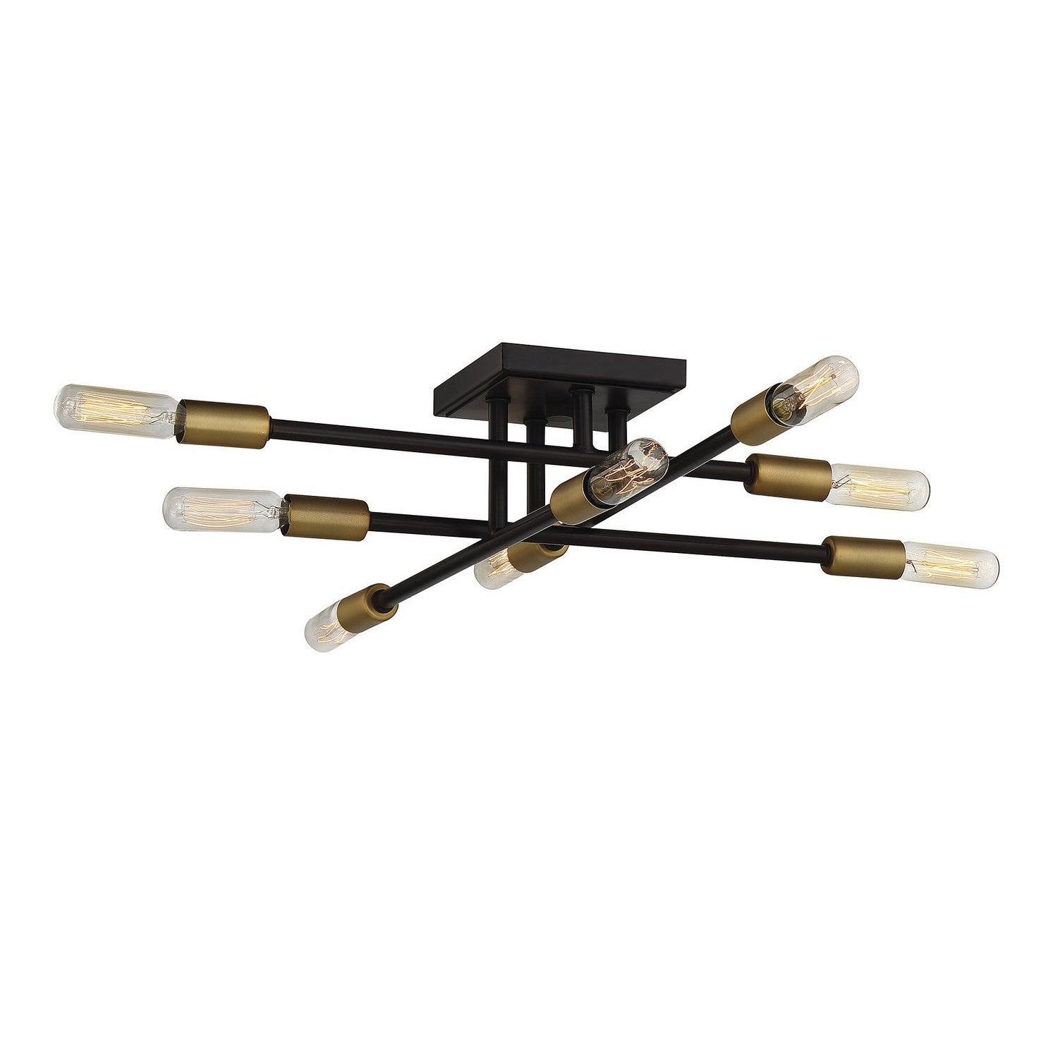 Savoy House - 6-7003-8-77 - Eight Light Semi Flush Mount - Lyrique - Bronze with Brass