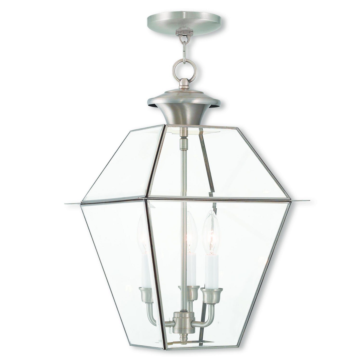 Livex Lighting - 2385-91 - Three Light Outdoor Pendant - Westover - Brushed Nickel