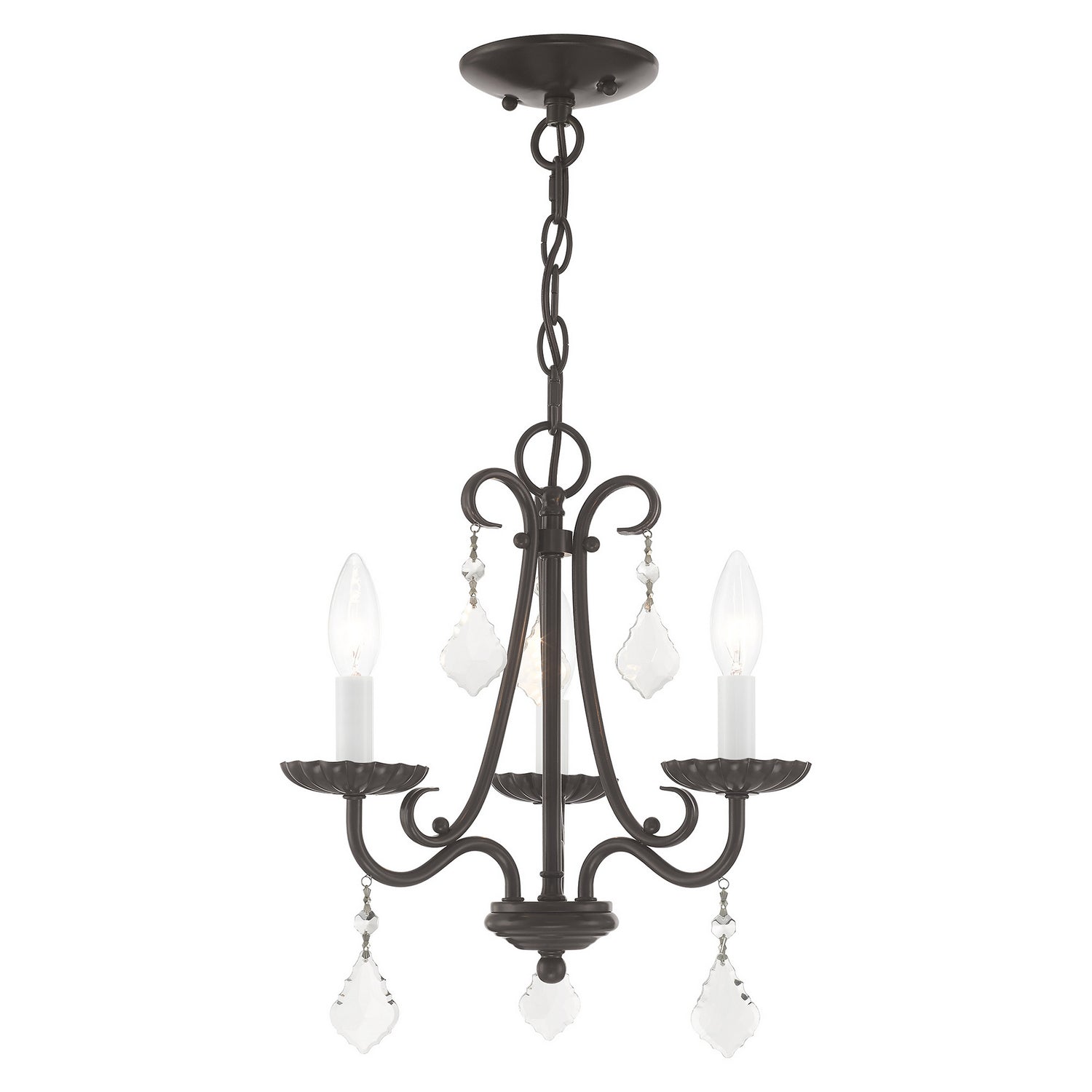 Livex Lighting - 40873-92 - Three Light Mini Chandelier - Daphne - English Bronze