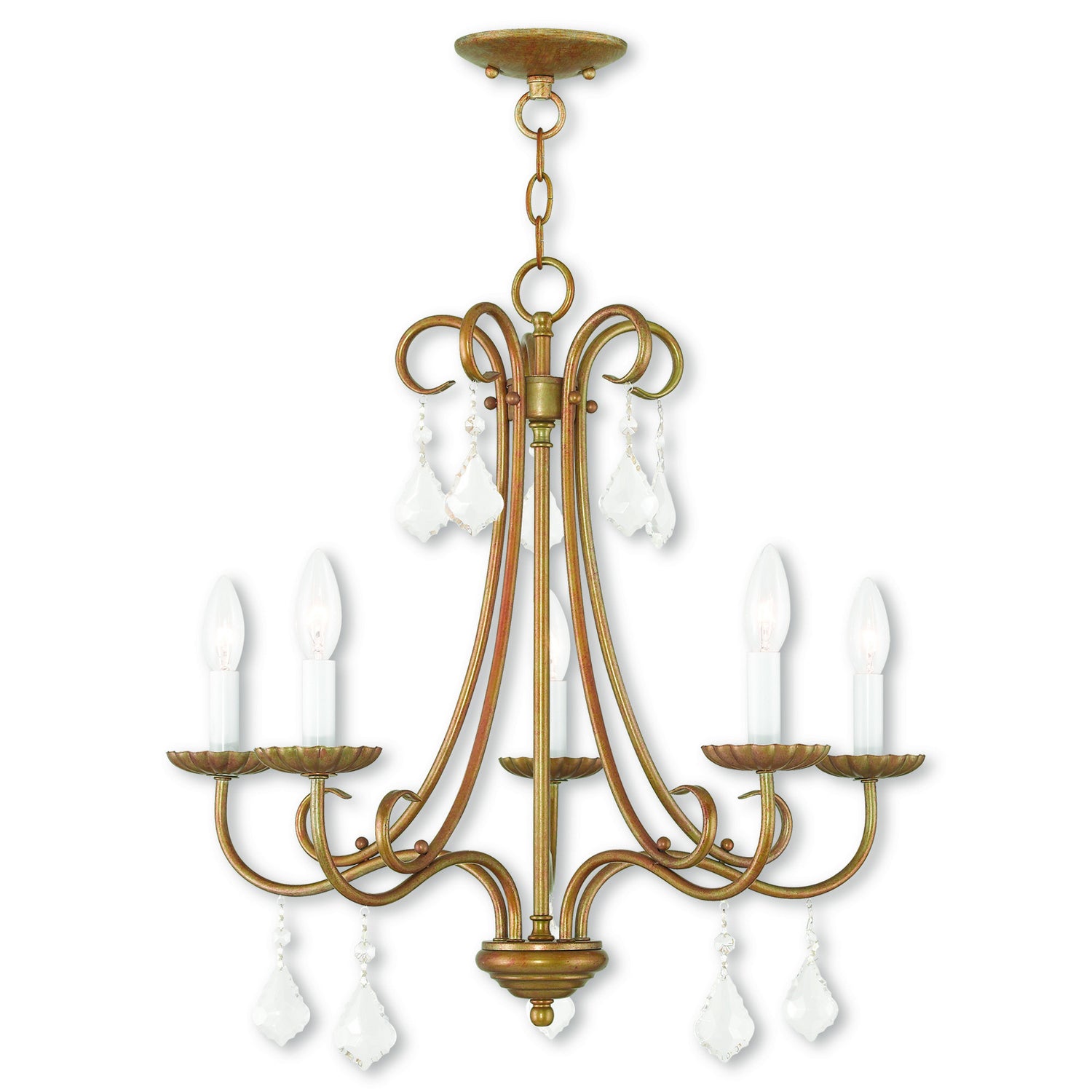 Livex Lighting - 40875-48 - Five Light Chandelier - Daphne - Antique Gold Leaf