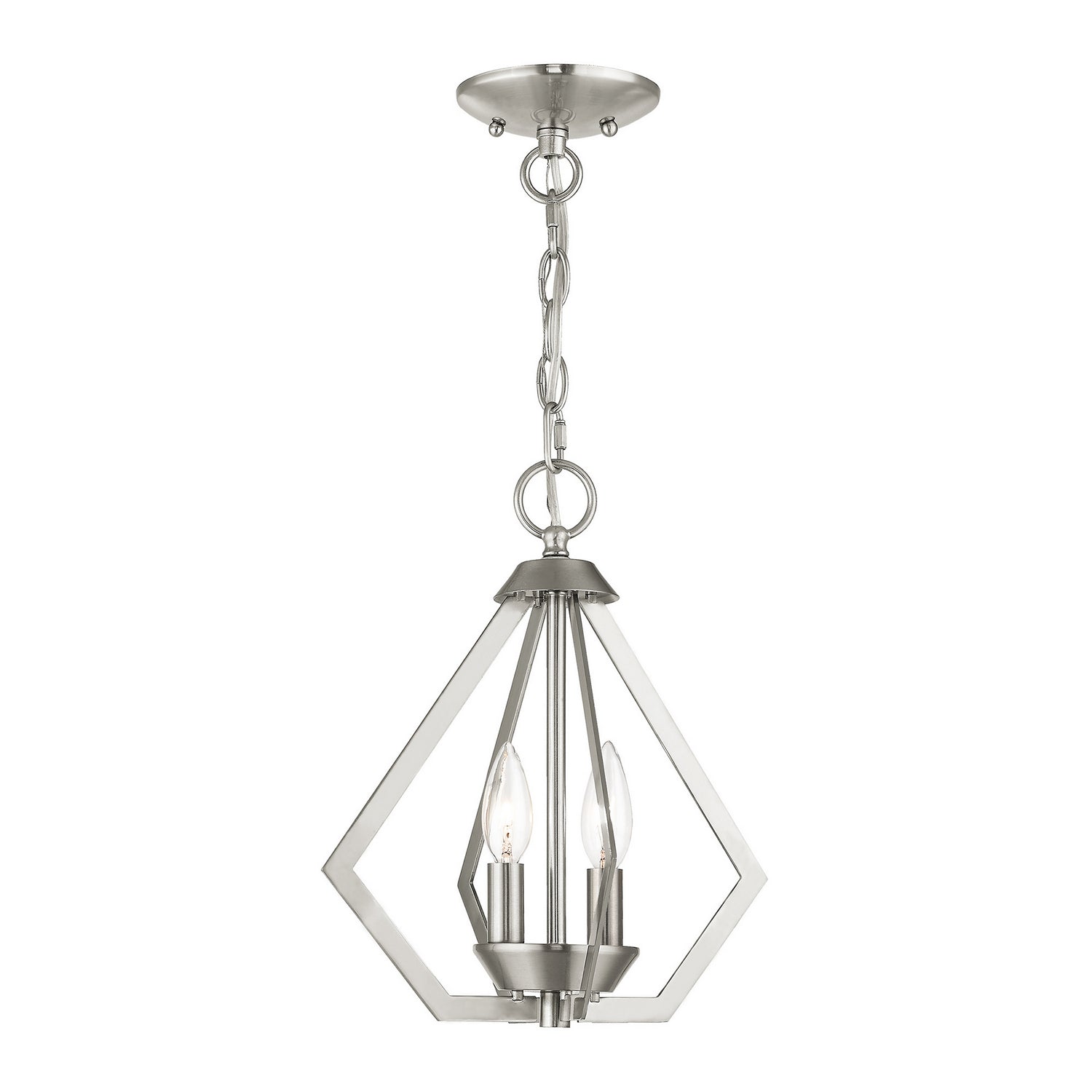 Livex Lighting - 40922-91 - Two Light Mini Chandelier/Ceiling Mount - Prism - Brushed Nickel