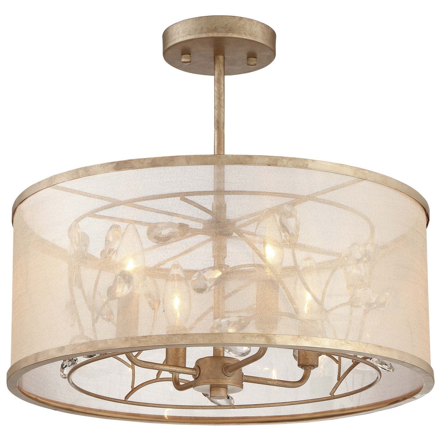 Minka-Lavery - 4434-252 - Four Light Semi Flush Mount - Sara'S Jewel - Nanti Champaign Silver