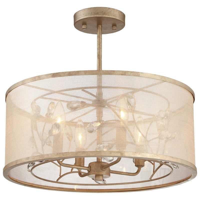Minka-Lavery - 4434-252 - Four Light Semi Flush Mount - Sara'S Jewel - Nanti Champaign Silver