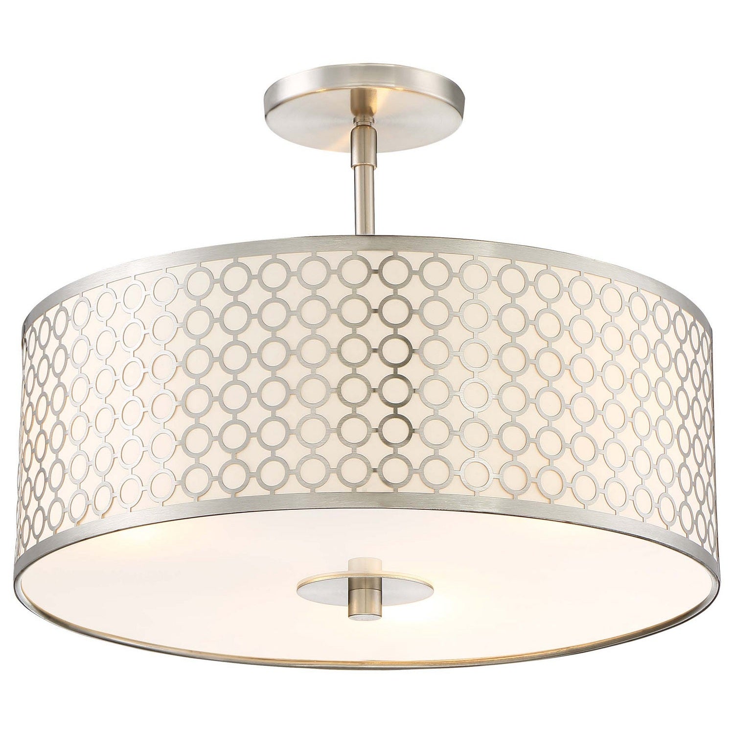 George Kovacs - P1267-084 - Three Light Semi Flush Mount - Dots - Brushed Nickel