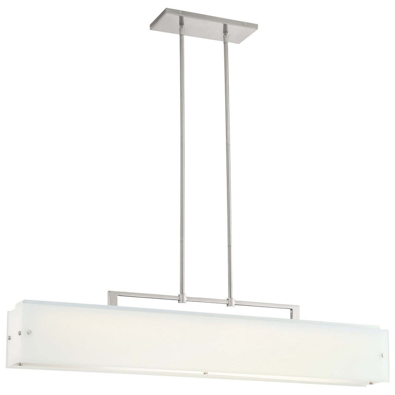 George Kovacs - P1326-084-L - LED Island Pendant - Button - Brushed Nickel