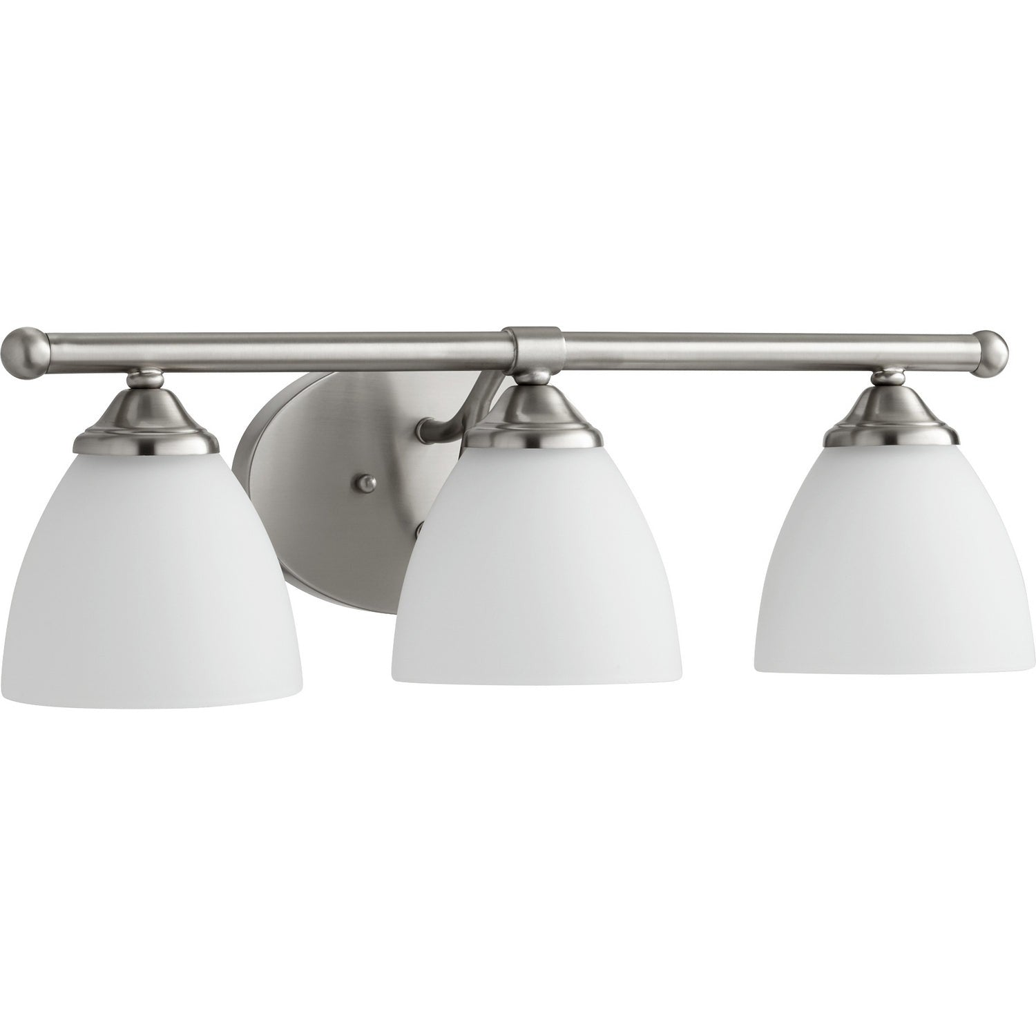 Quorum - 5150-3-65 - Three Light Vanity - Brooks - Satin Nickel w/ Satin Opal