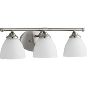 Quorum - 5150-3-65 - Three Light Vanity - Brooks - Satin Nickel w/ Satin Opal