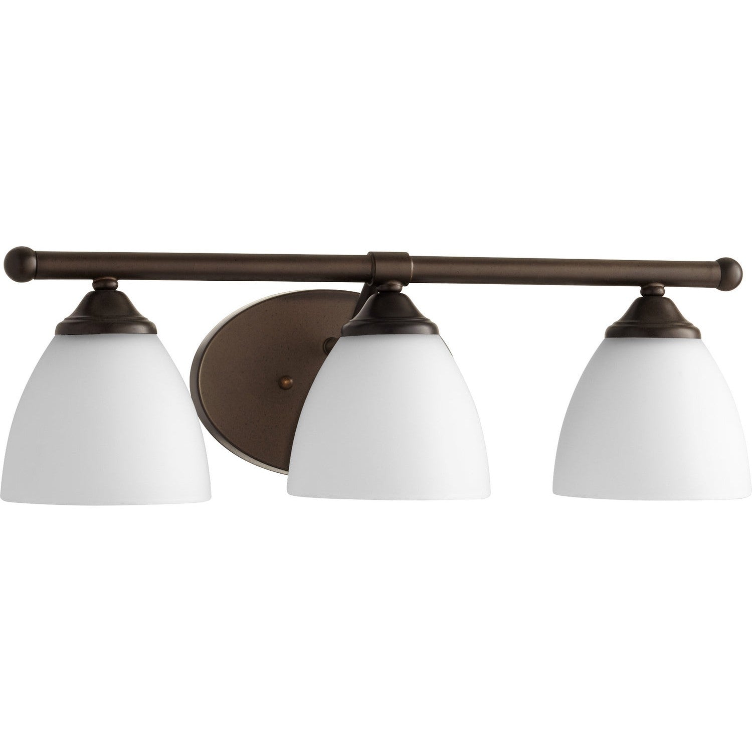 Quorum - 5150-3-86 - Three Light Vanity - Brooks - Oiled Bronze w/ Satin Opal