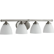 Quorum - 5150-4-65 - Four Light Vanity - Brooks - Satin Nickel w/ Satin Opal