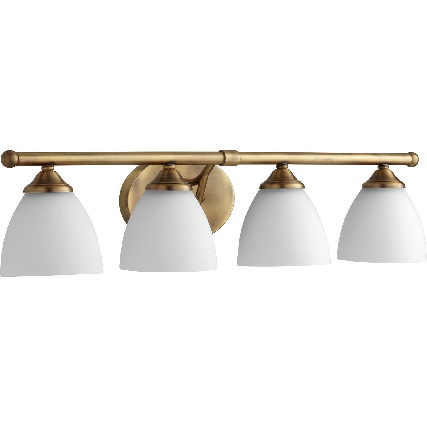 Quorum - 5150-4-80 - Four Light Vanity - Brooks - Aged Brass w/ Satin Opal
