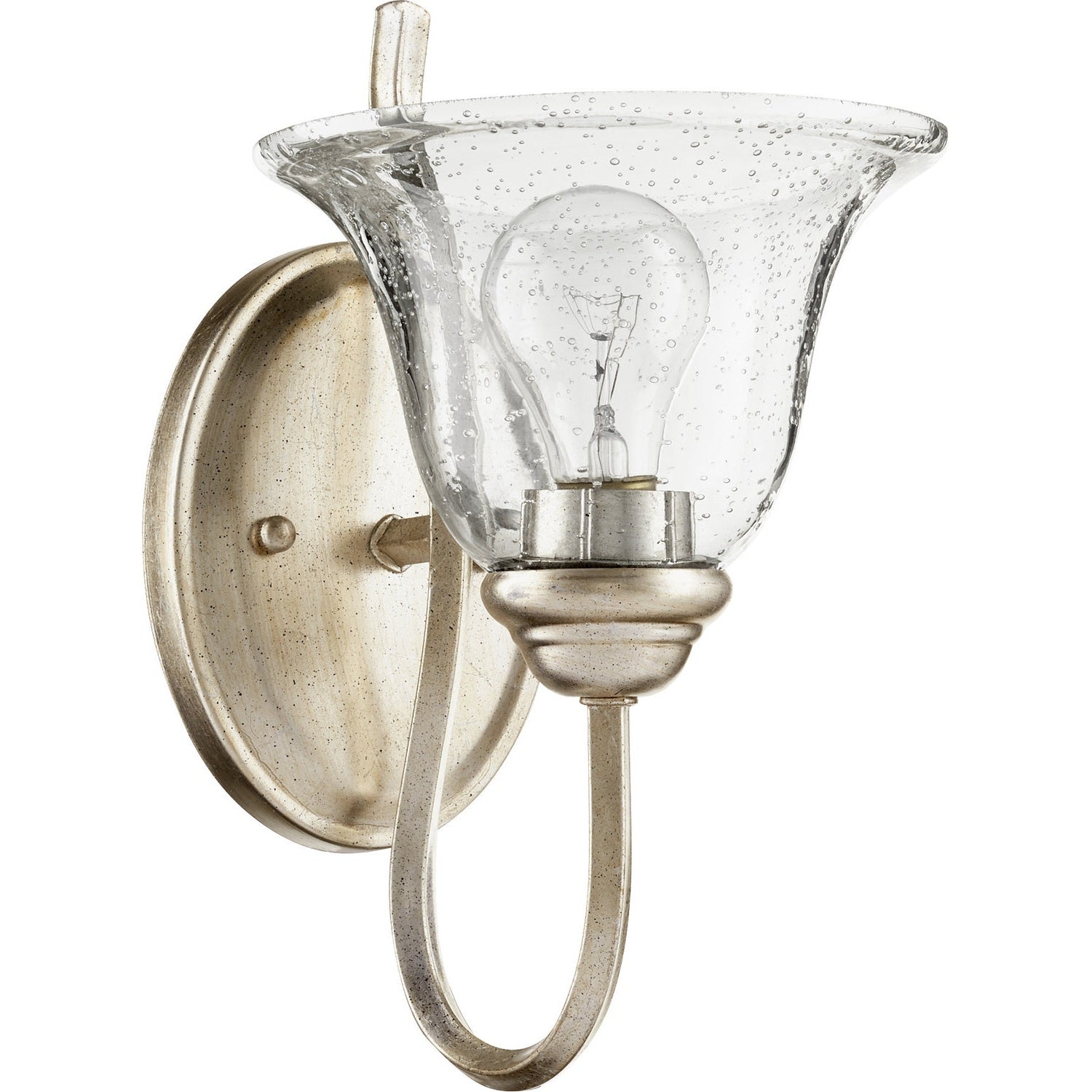 Quorum - 5510-1-60 - One Light Wall Mount - Spencer - Aged Silver Leaf w/ Clear/Seeded