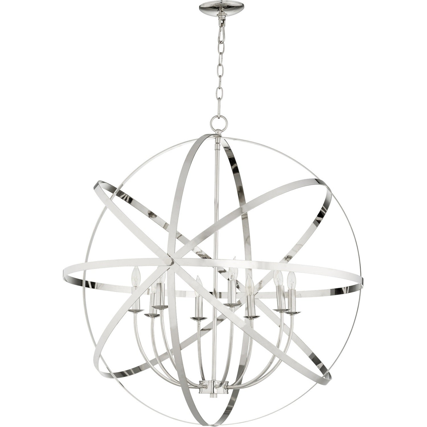 Quorum - 6009-8-62 - Eight Light Chandelier - Celeste - Polished Nickel