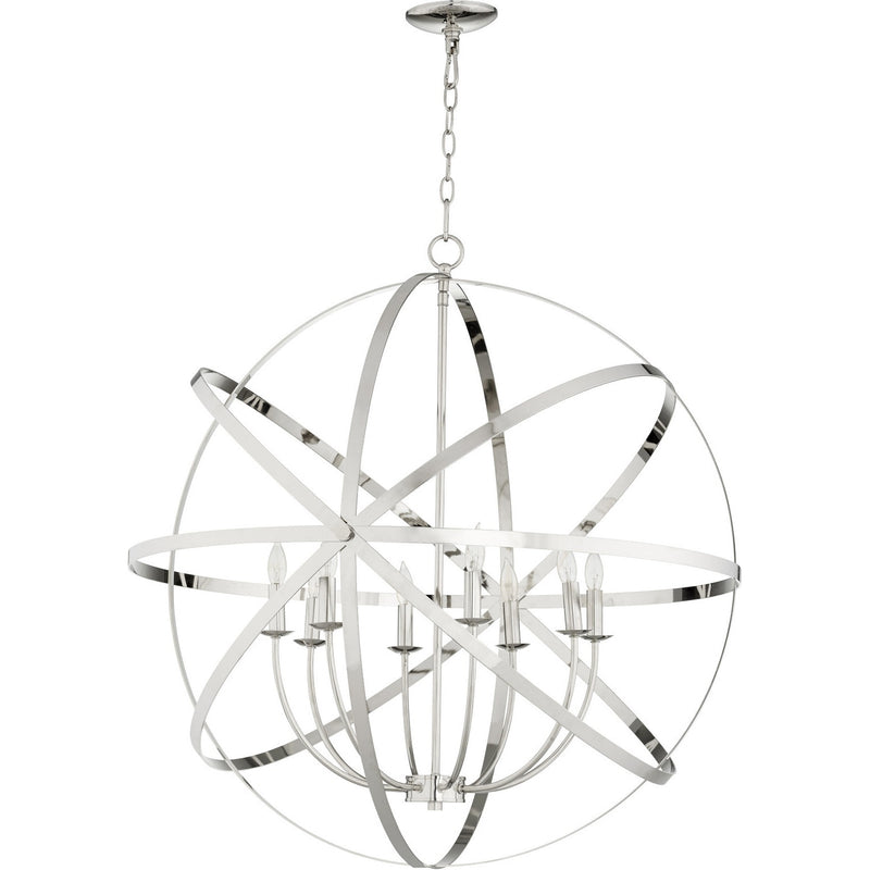 Quorum - 6009-8-62 - Eight Light Chandelier - Celeste - Polished Nickel