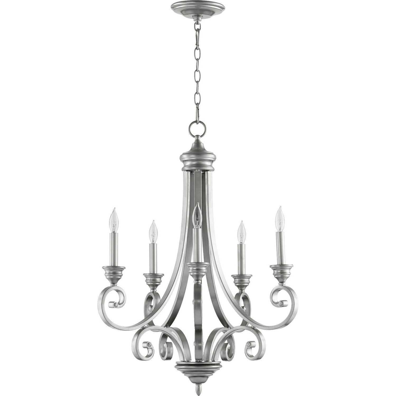 Quorum - 6054-5-64 - Five Light Chandelier - Bryant - Classic Nickel