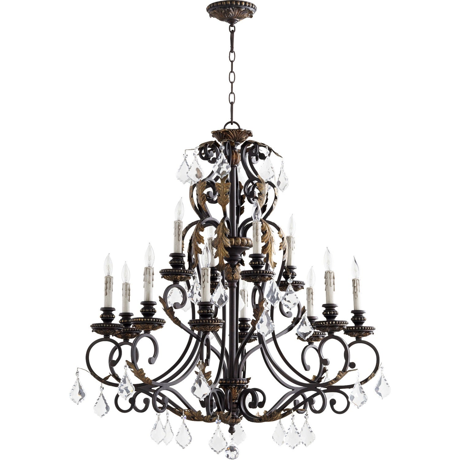 Quorum - 6157-12-44 - 12 Light Chandelier - Rio Salado - Toasted Sienna With Mystic Silver
