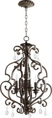 Quorum - 6873-4-39 - Four Light Entry Pendant - San Miguel - Vintage Copper