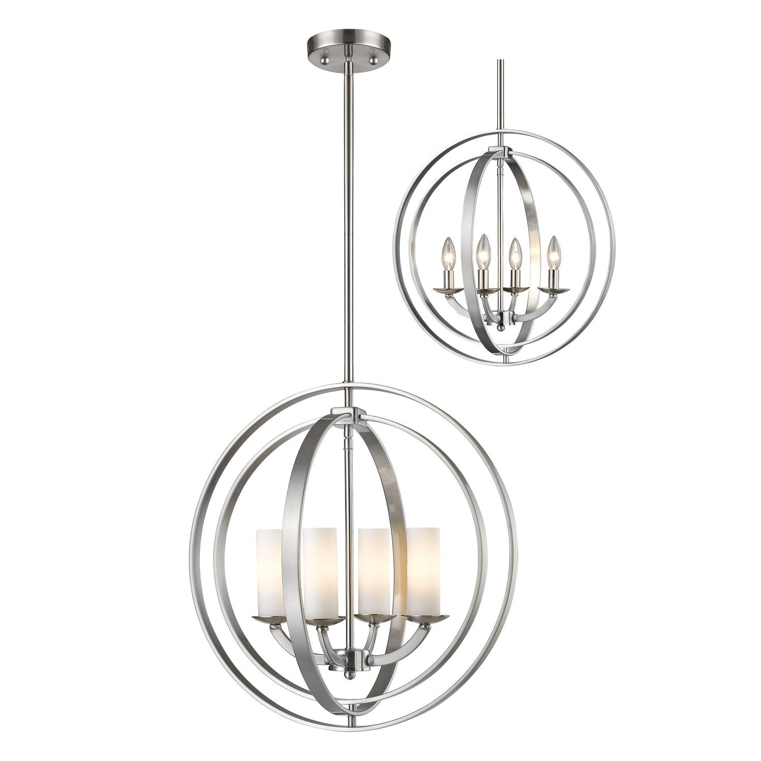 Z-Lite - 6002-4S-BN - Four Light Chandelier - Ashling - Brushed Nickel