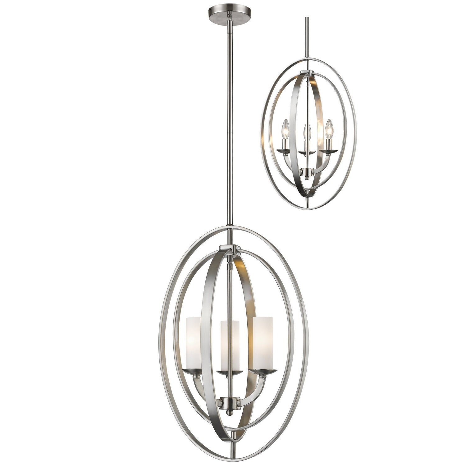 Z-Lite - 6004-3S-BN - Three Light Chandelier - Ashling - Brushed Nickel