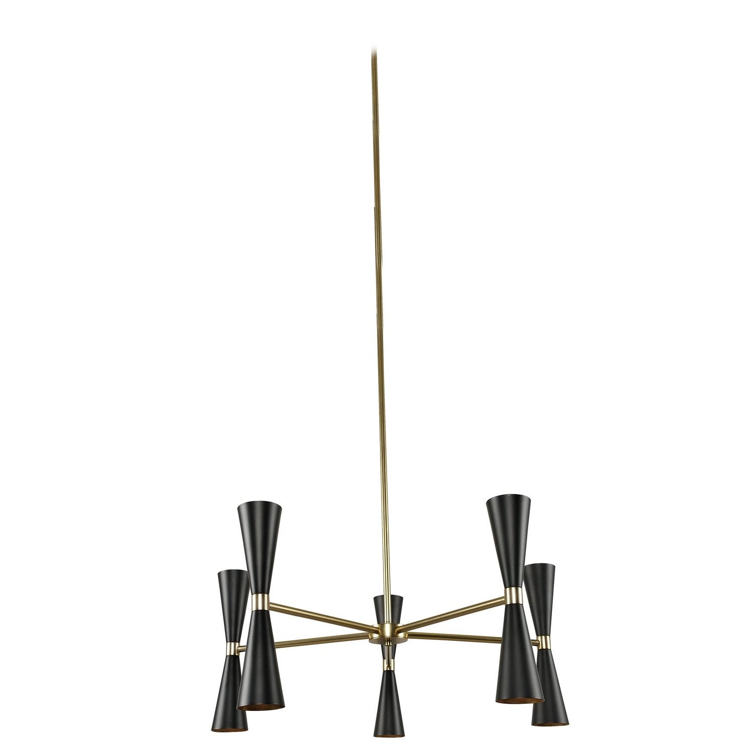 Kalco - 310470BVB - LED Chandelier - Milo - Black and Vintage Brass