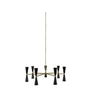 Kalco - 310471BVB - LED Chandelier - Milo - Black and Vintage Brass
