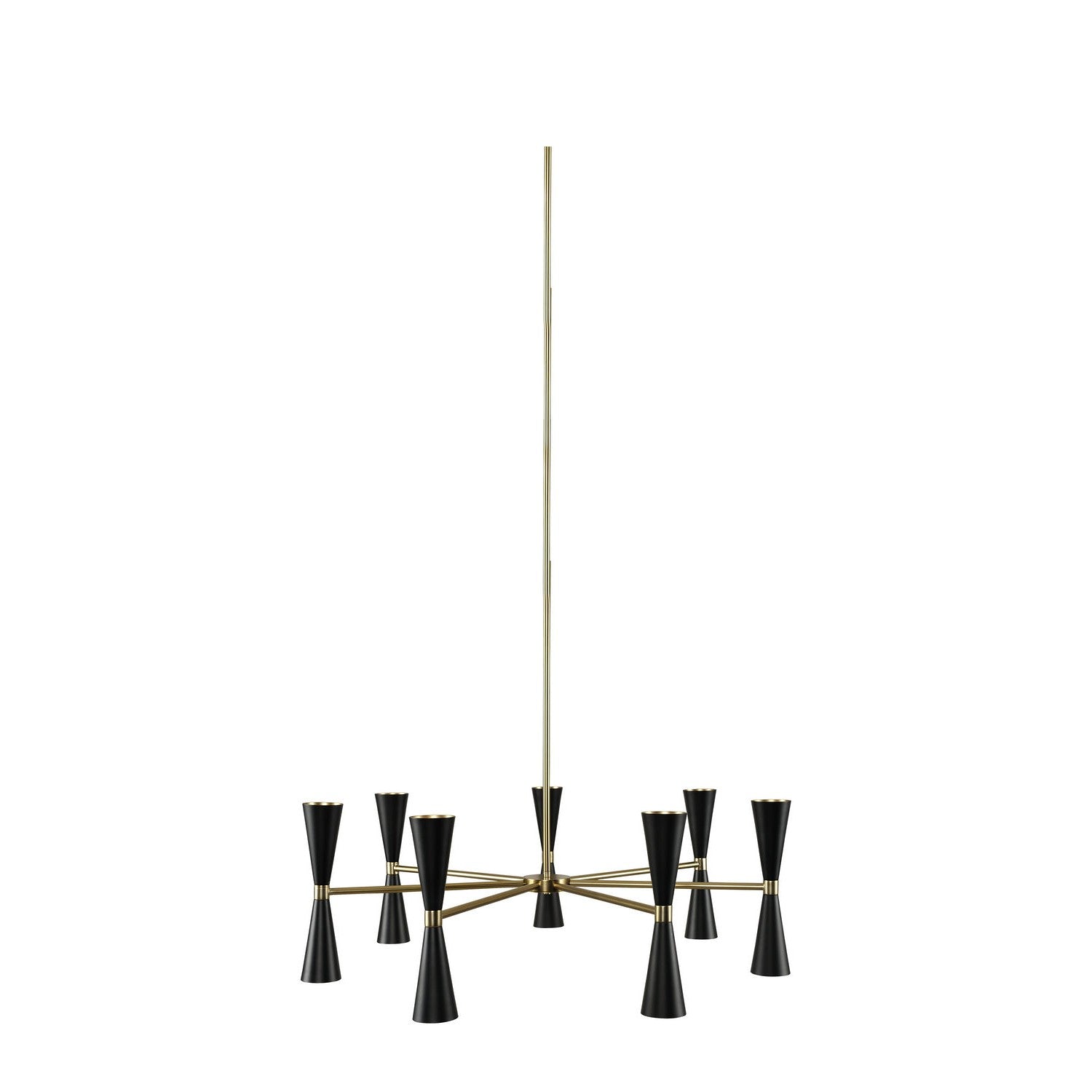 Kalco - 310471BVB - LED Chandelier - Milo - Black and Vintage Brass