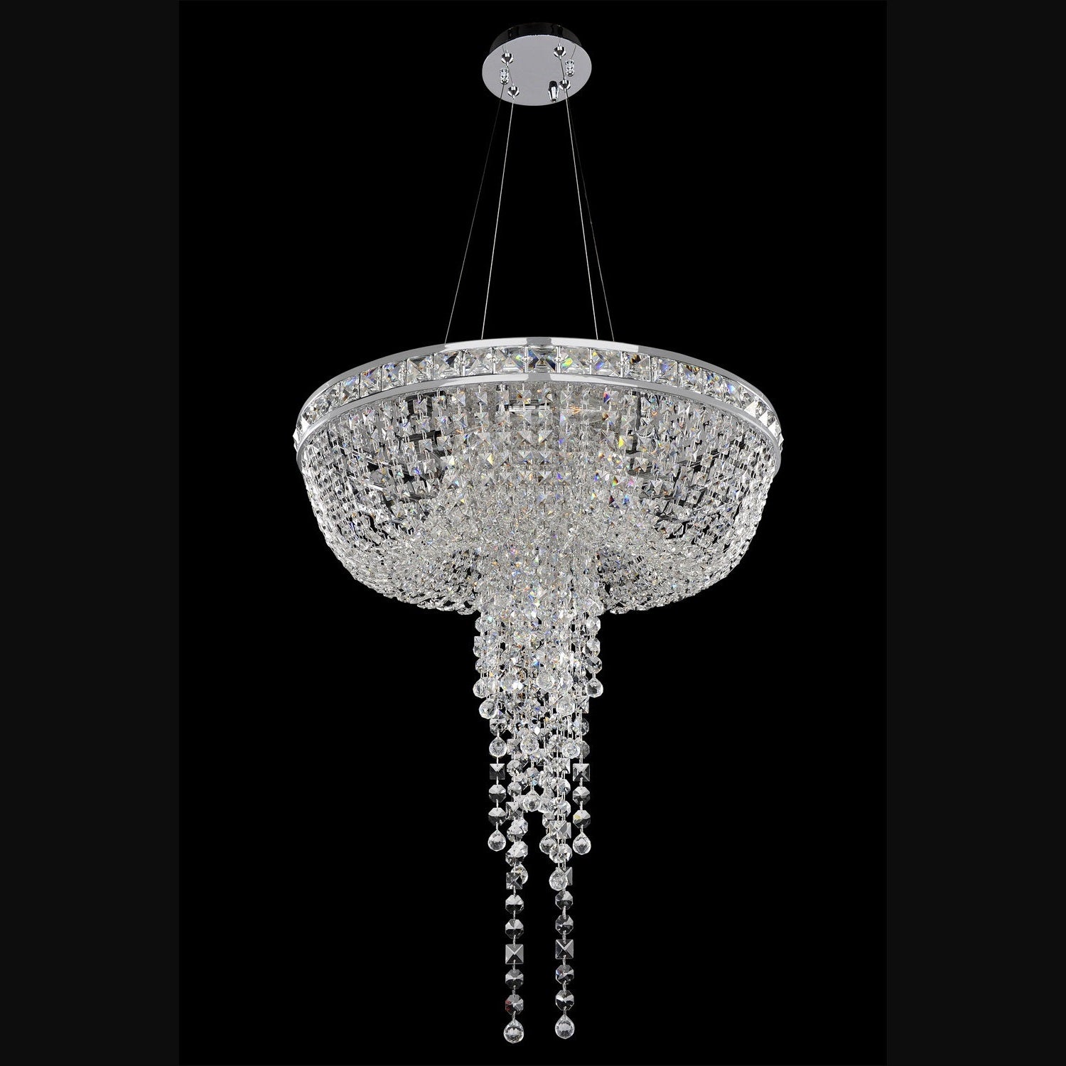 Allegri - 027351-010-FR001 - Six Light Convertible Pendant - Flush Mount - Cascata - Chrome