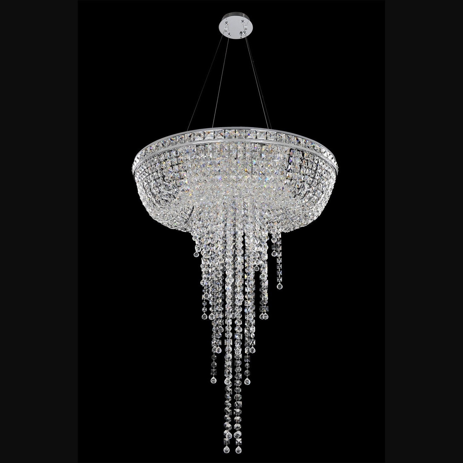 Allegri - 027352-010-FR001 - Eight Light Convertible Pendant - Flush Mount - Cascata - Chrome