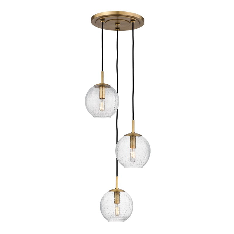 Hudson Valley - 2033-AGB-CL - Three Light Chandelier - Rousseau - Aged Brass