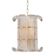 Hudson Valley - 2904-AGB - Four Light Pendant - Brasher - Aged Brass