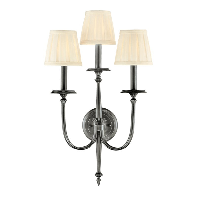 Hudson Valley - 5203-AN - Three Light Wall Sconce - Jefferson - Antique Nickel