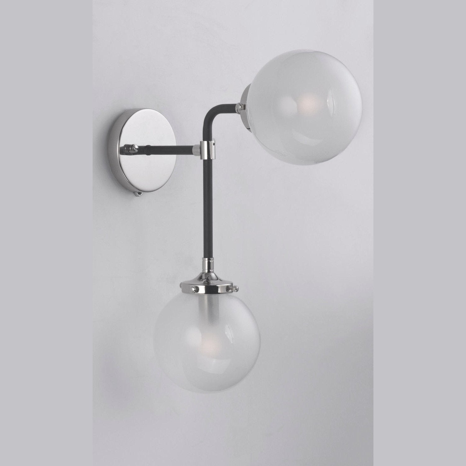 Maxim - 24722WTBKPN - Two Light Wall Sconce - Atom - Black / Polished Nickel