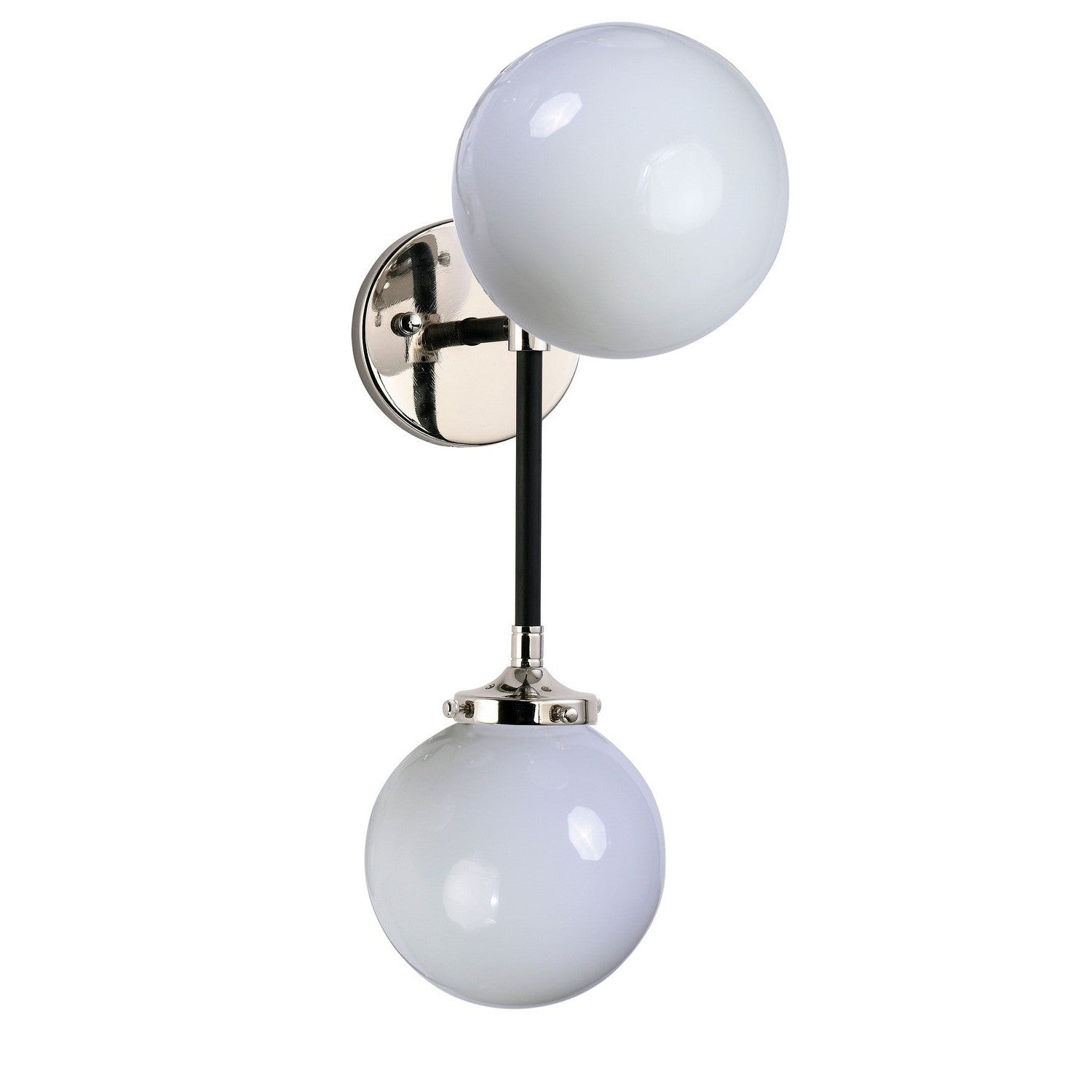 Maxim - 24722WTBKPN - Two Light Wall Sconce - Atom - Black / Polished Nickel